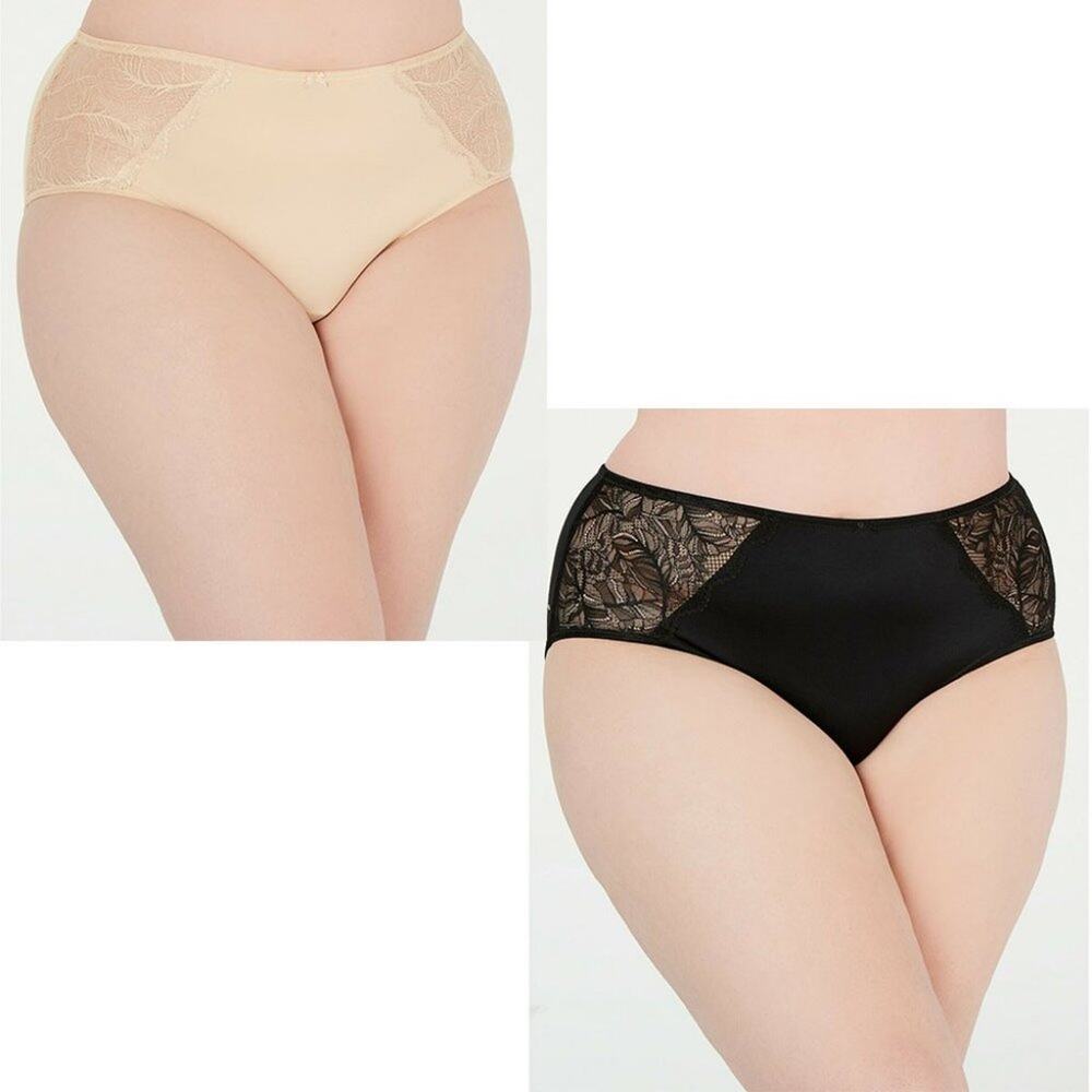 INC Plus Size 2X Lace Trim Sissy Hipster Panties 2 Pack